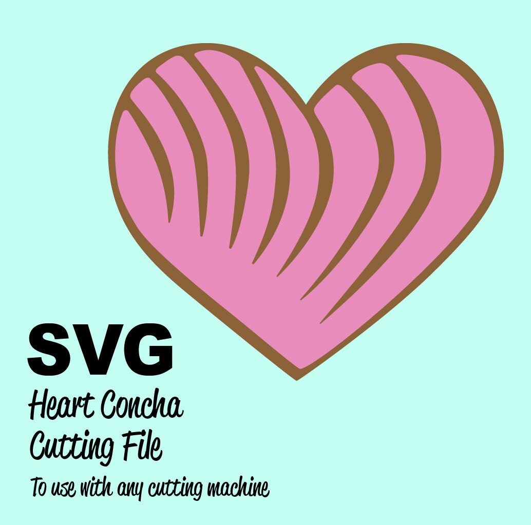 Heart Concha SVG Cutting File for Cricut Silhouette Plus FREE I Heart