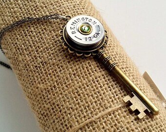 Skeleton Key Necklace - Shotgun - Key Necklace - Greenery