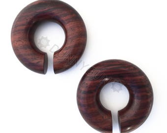 5/8" Pair Tiger Rose Wood Hoops Gauged Plugs Body Piercing Jewelry Earrings