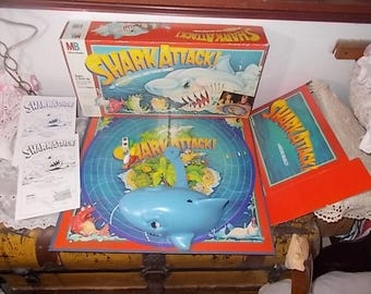 Shark Attack Board Game 1988 Vintage Morterized Shark Attack Board Game 1988 Vintage Morterized