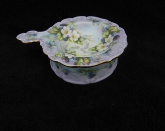 Tea Strainer: Hand Decorated Porcelain
