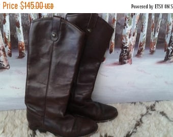 SALE FRYE Oxblood Boots Leather Riding Knee high 6 "Melissa"