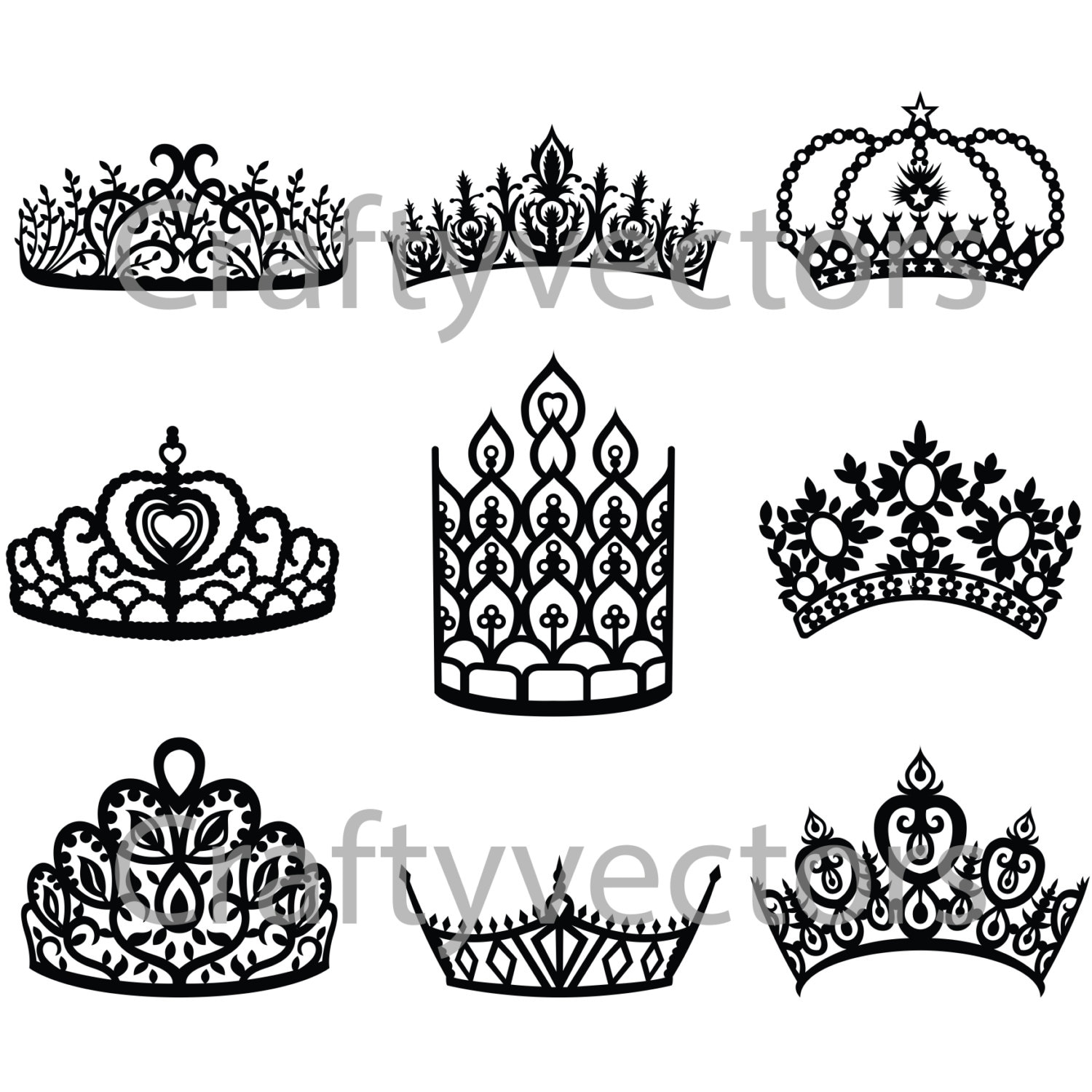 Crowns and Tiaras 2 vector file