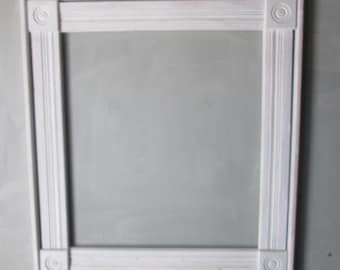 Shabby Mirror / White Shabby / Large Mirror / Handmade /Recyled Wood / Reclaimed Wood/ Vintage Trim Wood / Wall Mirror / Large White Mirror