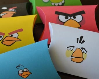 6 Angry Birds Favor Box Printables, Angry Birds Party Bag, Angry Birds Birthday Printables, Angry Birds party favors