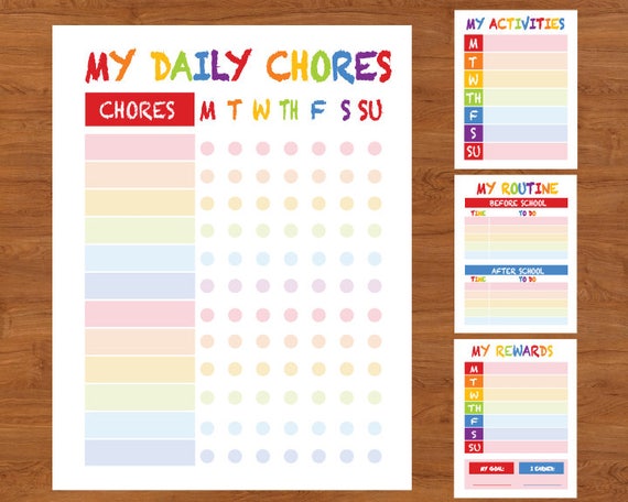 Kids Chore Chart Printable Positive Behavior Chart Star