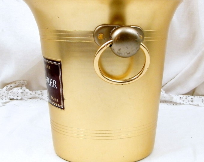 Vintage French Champagne Anodized Ice Bucket / Cooler Louis Roederer 2 Handles, Chic Decor, Celebration, Champagne, Chateau, Reims, France