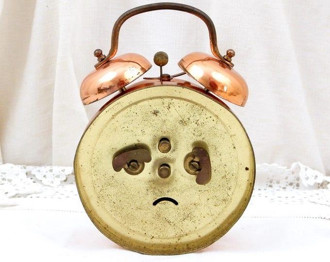 Working Vintage Two Bell Copper Mid Century Wehrle Germany Mechanical Alarm Clock, Wind-up Clock, Retro, Home, Interior Design, Bedroom