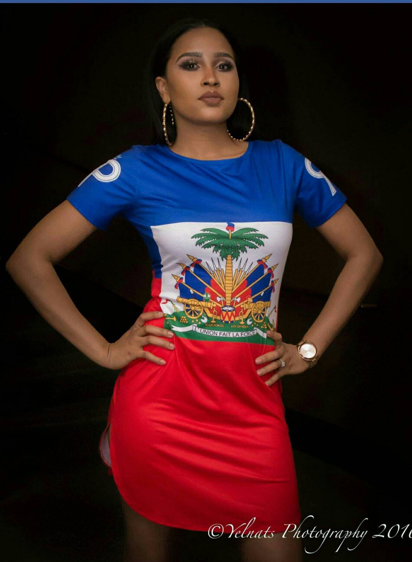 Haitian Flag Shirt Dress