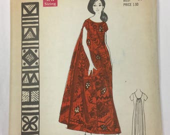 Vintage Polynesian Pattern # 183 "Alli" Misses Hawaiian Maxi Dress Size 12