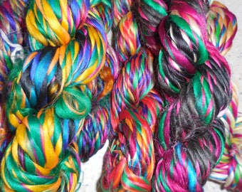 40 to 50 Yards, Thrum Silk Yarn, Fair Trade from Nepal