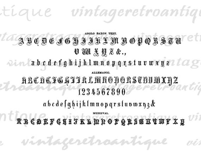 Ancient Alphabets Graphic Digital Download Letters Design Printable Image Vintage Clip Art Jpg Png Eps HQ 300dpi No.424