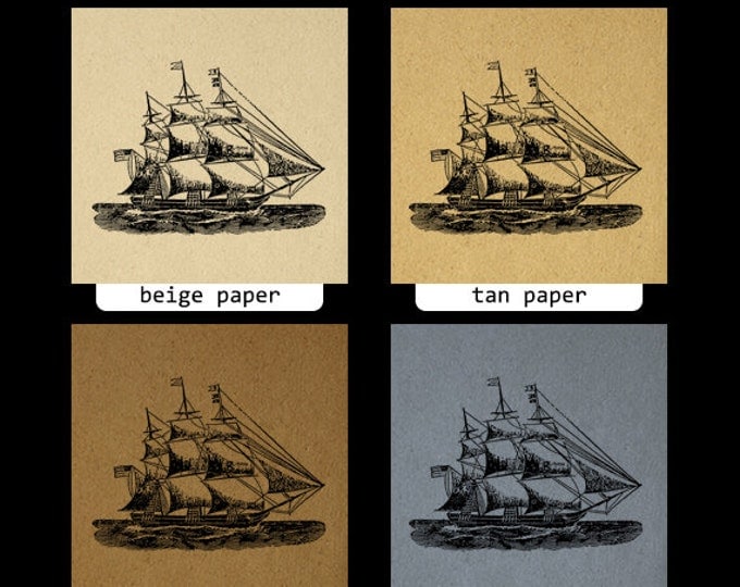 Digital Graphic Ship Image Download Printable Artwork Vintage Clip Art Jpg Png Eps HQ 300dpi No.2991