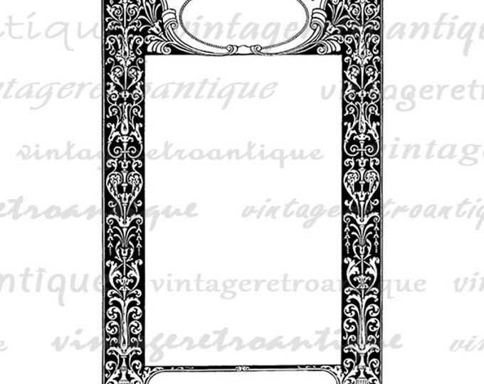 Digital Image Elegant Antique Frame Graphic Ornate Border Download Printable Vintage Clip Art Jpg Png Eps HQ 300dpi No.175