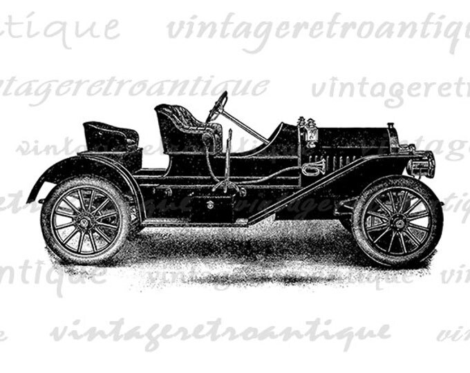 Printable Car Antique Automobile Digital Download Graphic Illustration Image Vintage Clip Art for Transfers etc HQ 300dpi No.3507