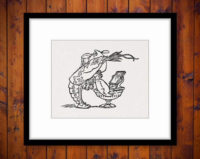 Digital Graphic The Lobster Quadrille Alice in Wonderland Download Printable Image Vintage Clip Art Jpg Png Eps HQ 300dpi No.2476