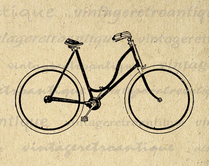 Printable Bicycle Image Graphic Antique Bicycle Download Vintage Bike Digital Clip Art for Transfers Printing etc HQ 300dpi No.4237