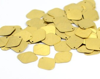 50 Pcs. Raw Brass 14x12 mm Geometric Brass Blanks Findings