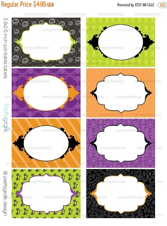 80% OFF SALE Halloween labels printable, cards, stickers, gift tags, tags, mailing labels - PT100 Il_570xn