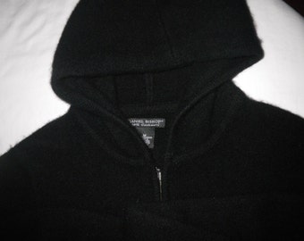 100% Black Cashmere Hoodie