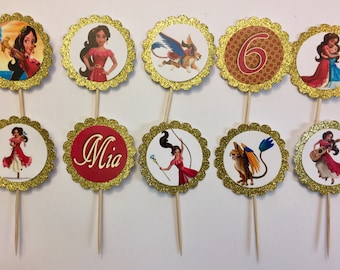 24 Elena of Avalor Cupcake Toppers (birthday cupcake toppers)
