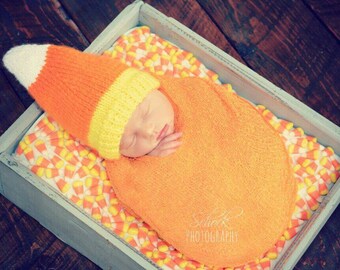 Candy Corn Baby Hat • Candy Corn Hat • Candy Corn Newborn Photo Prop • Halloween Baby Hat • Halloween Newborn Hat • Halloween Baby Gift