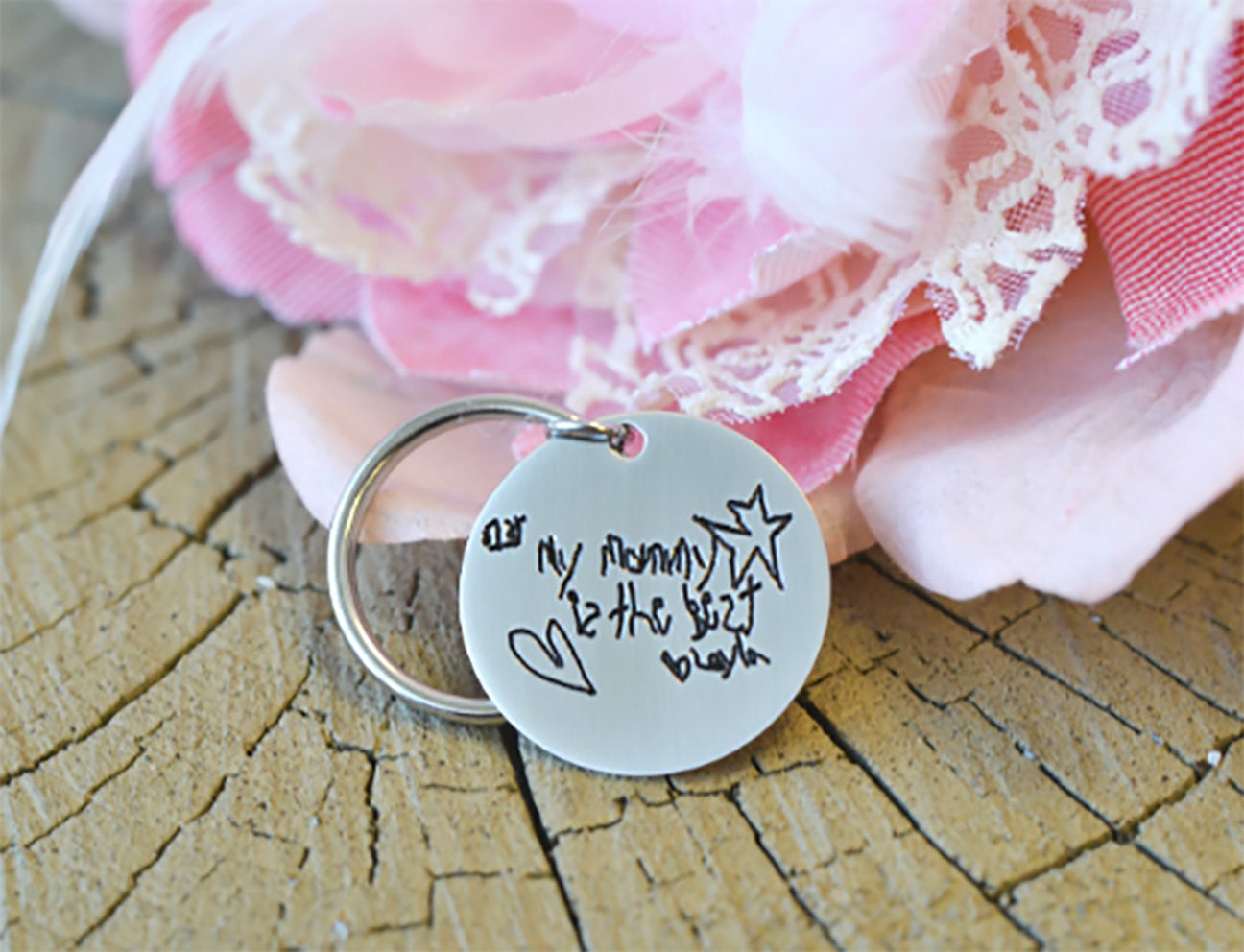 Personalized Handwriting key chain Name Signature Memorial
