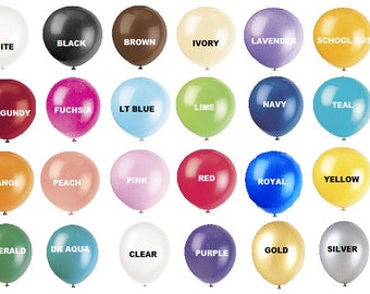 12" latex balloons: 15 count latex balloons, you choose the colors, latex balloons, party balloons, helium balloons, wedding balloons