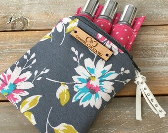 Petite Essential Oil Bag, essential oil case, carrying case, holder, roller bottles, travel bag, 15ml bottles, purse organizer, small, mini