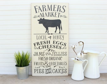 Farmers Market Sign, Farmhouse Decor, Farmhouse Sign, Rustic Farmhouse Wall Decor