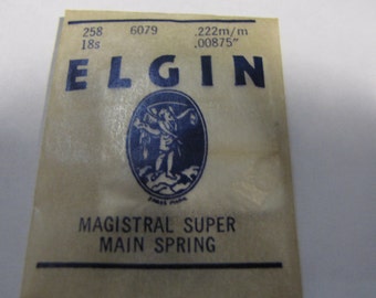 Vintage Elgin Magistral Super Watch Main Spring 258 6079 .222m/m