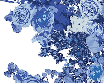 Half Yard - 1/2 Yard of Bloesem Royal - IN BLUE by Katarina Roccella for Art Gallery