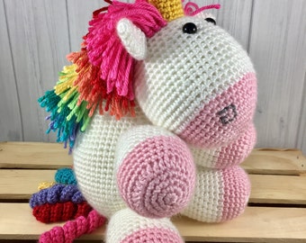 Fluffy Pink Rainbow Unicorn - Stuffed Animal - Unicorn Plush - Stuffed Toy Unicorn - Toddler Toy - Stuffed Rainbow Unicorn - Stuffed Unicorn
