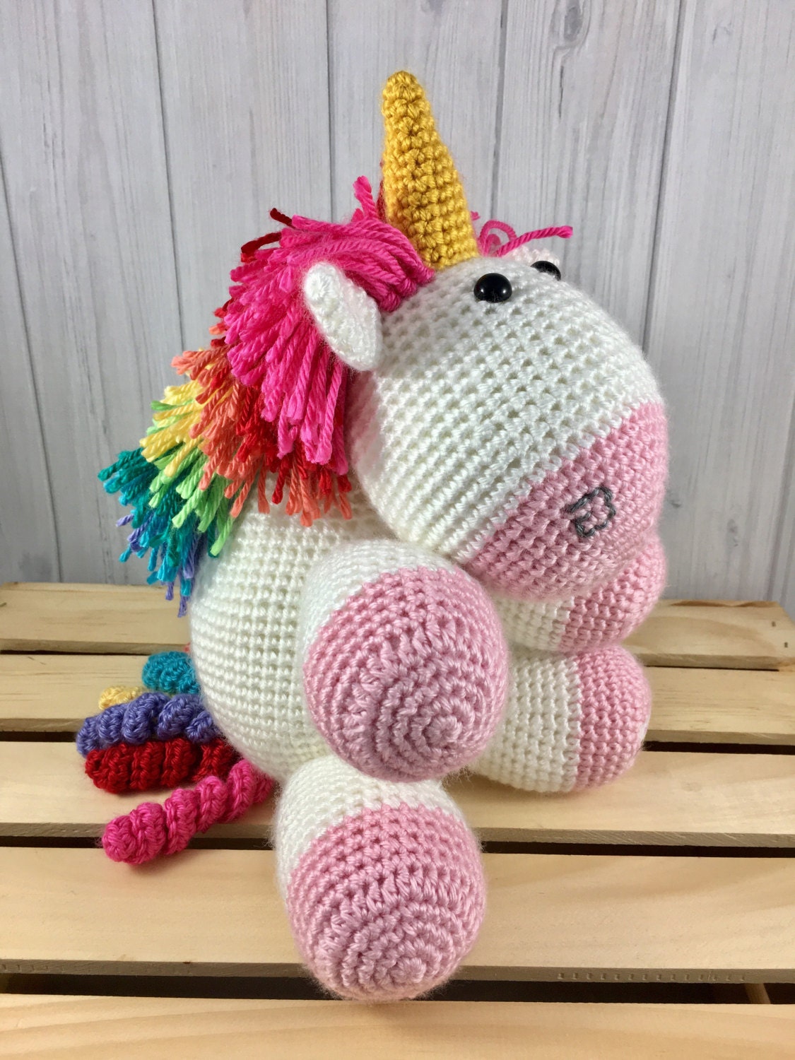 stuffed unicorn rainbow