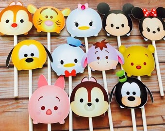 Tsum tsum cupcake toppers, tsum tsum toppers
