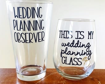 Couples engagement gift this is my wedding planning glass funny couples wedding set engagement party wine glass