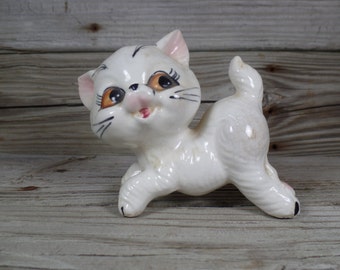 Painted ceramic cat | Etsy