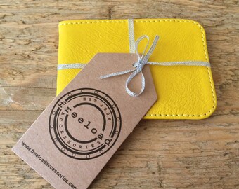 Yellow Leather Card Holder