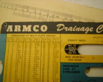 vtge ARMCO calculator-drainage calculator-calculator for pipes-engineer tool-math puzzle-copyright 1947-