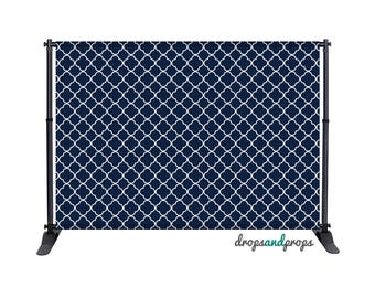 Navy Quatrefoil - Photography Backdrop