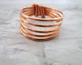 Gifts for Mom, Copper Ring, Stacking Rings, Copper Ring Women, Spiral Ring, Unisex Ring, Handmade Rings, Chunky ring, Gift for Women,