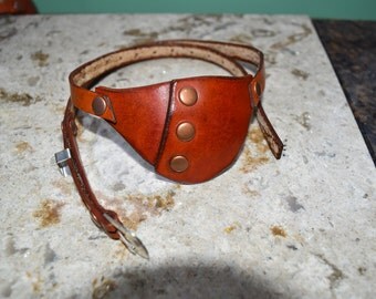 Leather eye patch with adjustable buckle will by DaniellesLeather