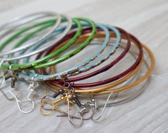 Selecteer Hoop Earrings hoop earrings die cirkel Chunky ronde twisted haak handgemaakte sieraden metaal wit glanzend chroom blauw groen zilver goud beltoon donkerrood