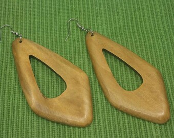 Light Brown Earrings -Brown Wooden Earrings - Brown Wood Earrings - Brown Earrings Dangle Beige Earrings Ethnic Earrings Rasta Earrings