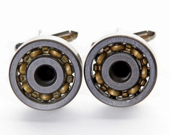 Unique Engineers Spinning 18mm bearings Steampunk Cufflinks Brand New