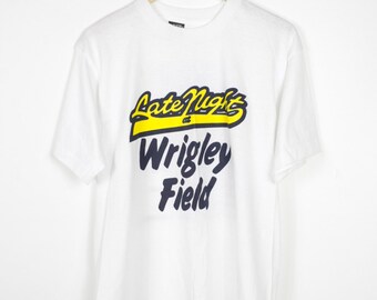 80s CHICAGO CUBS shirt - vintage - late night at wrigley field - top ten lies - letterman