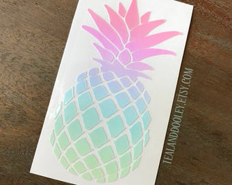 Ombre Gradient Pastel Pineapple Vinyl Decal | Pineapple Sticker | Rainbow Pineapple | Pineapple decal | Yeti Sticker | Colorful Pineapple