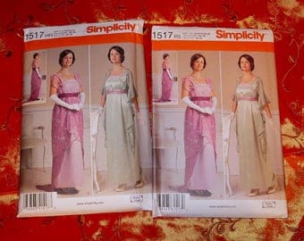titanic downton abbey edwardian dress sewing pattern NEW Uncut Simplicity S1517 size 6-14 or 14-22 UK seller