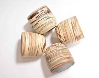 Handmade Pottery Mugs - Ceramic Cups - Succulent Planters - Whiskey Rocks Tumblers - Marbled Clay - Agateware - Swirlware - Ceramic Mugs