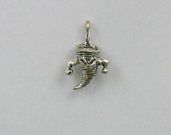 Sterling Silver 3-D Cyclone or Tornado Charm
